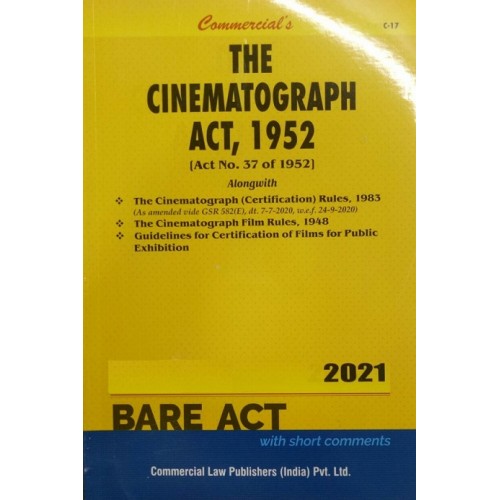 Commercial's Cinematograph Act, 1952 Bare Act 2021